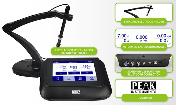 ODM настраиваемая поддержка 7 дюймовый цветный сенсорный экран pH mV Meter -2-19.99 pH диапазон измерения